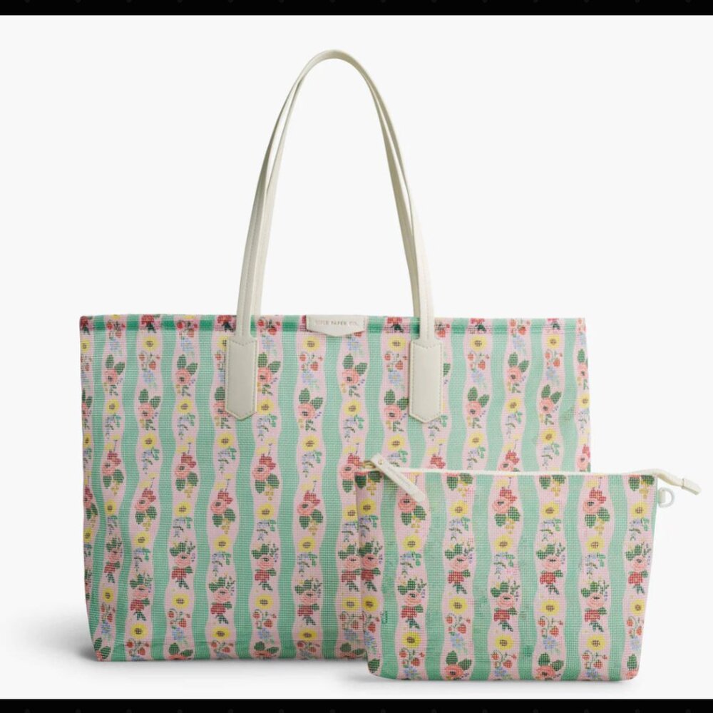 Rifle Paper Co. - Mesh Tote and Pouch - Climbing Roses - Picture 1 of 5
